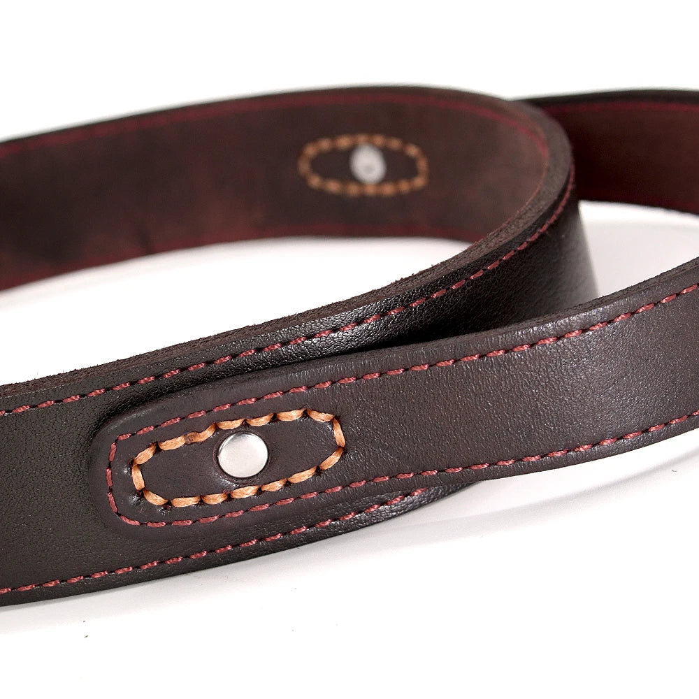 Collier chien cuir avec poignée