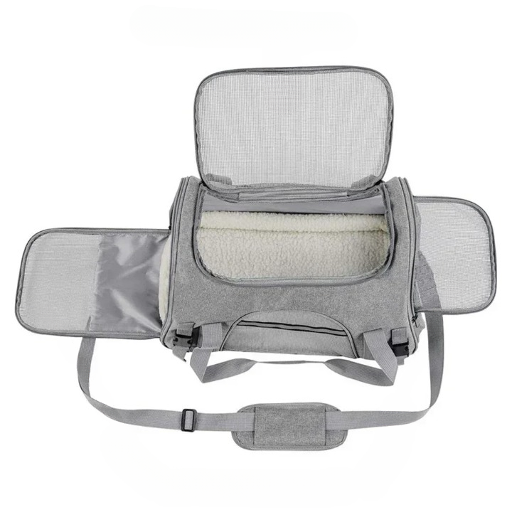 Sac de transport gris pour chiot