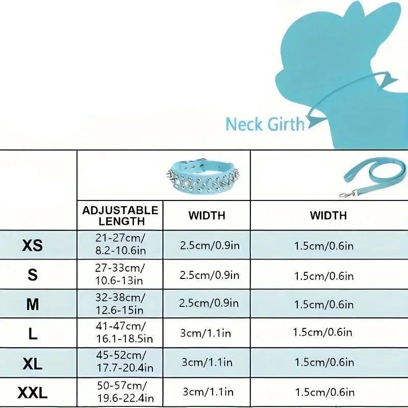 Collier chien cuir clouté