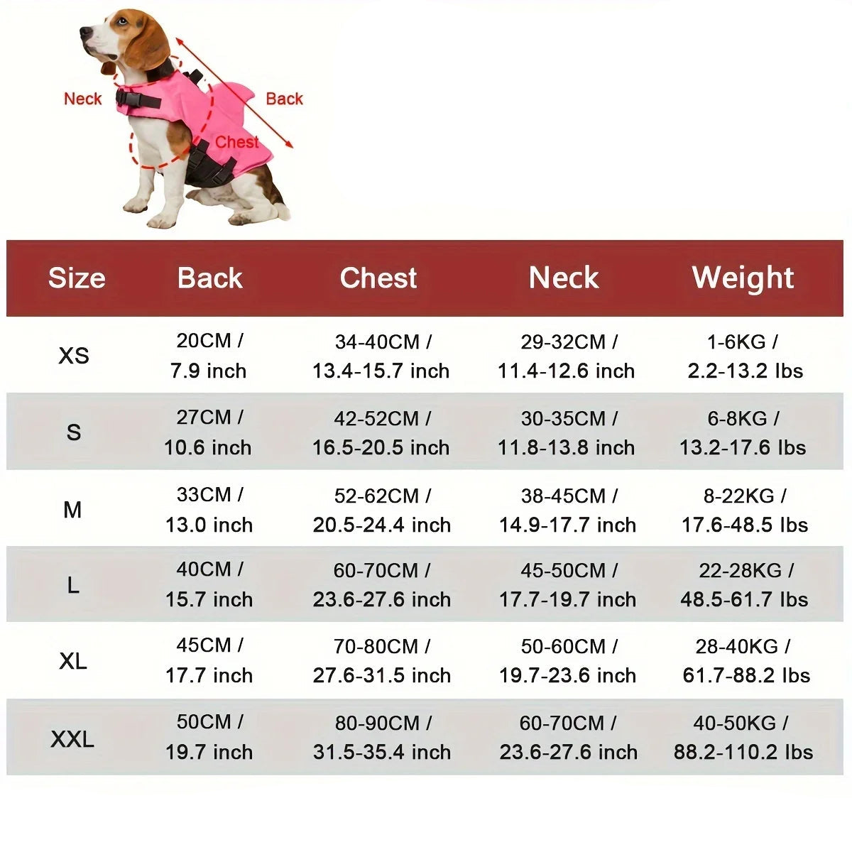 Gilet de sauvetage chien requin