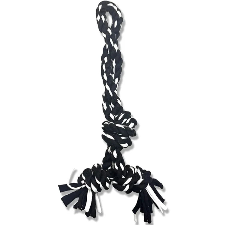 Jouet chien corde noire et blanc