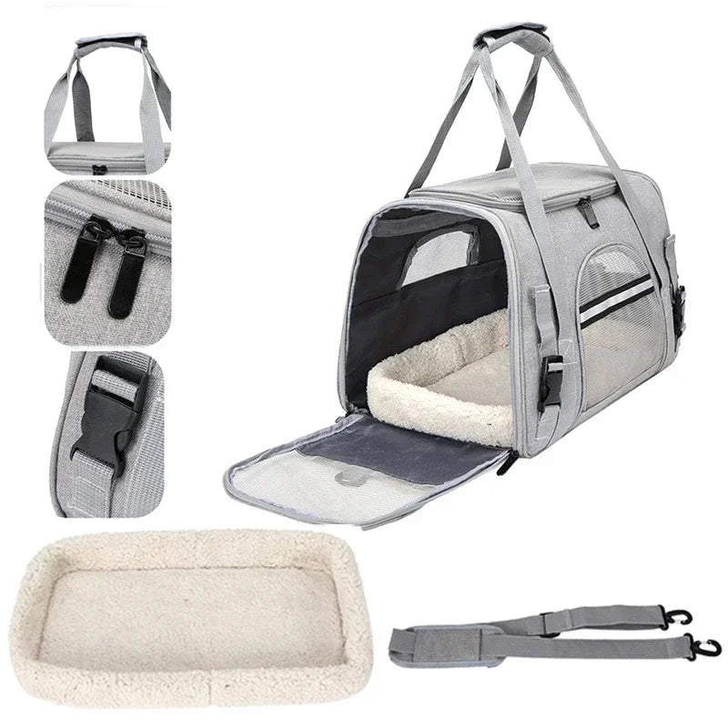 Sac de transport gris pour chiot