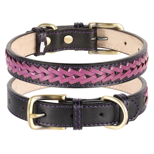 Collier chien tressé
