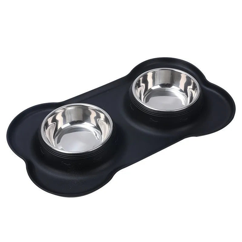 Set gamelle chien sur tapis silicone