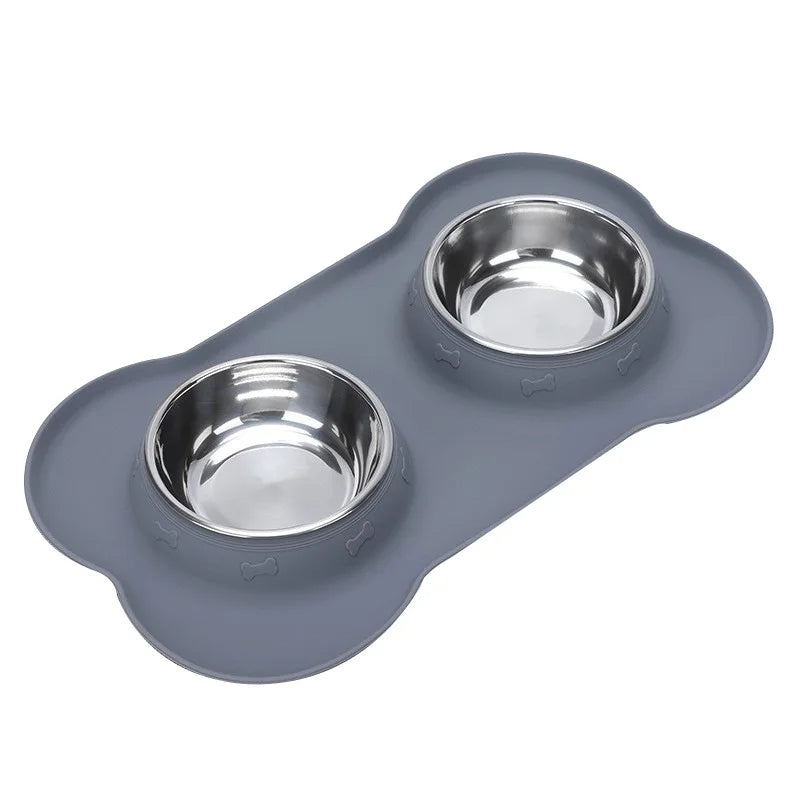 Set gamelle chien sur tapis silicone