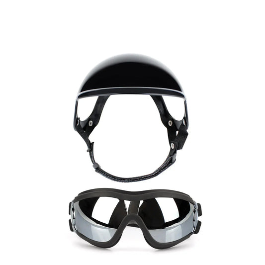 Casque moto chien
