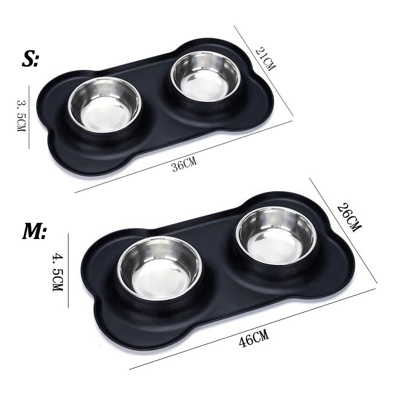 Set gamelle chien sur tapis silicone
