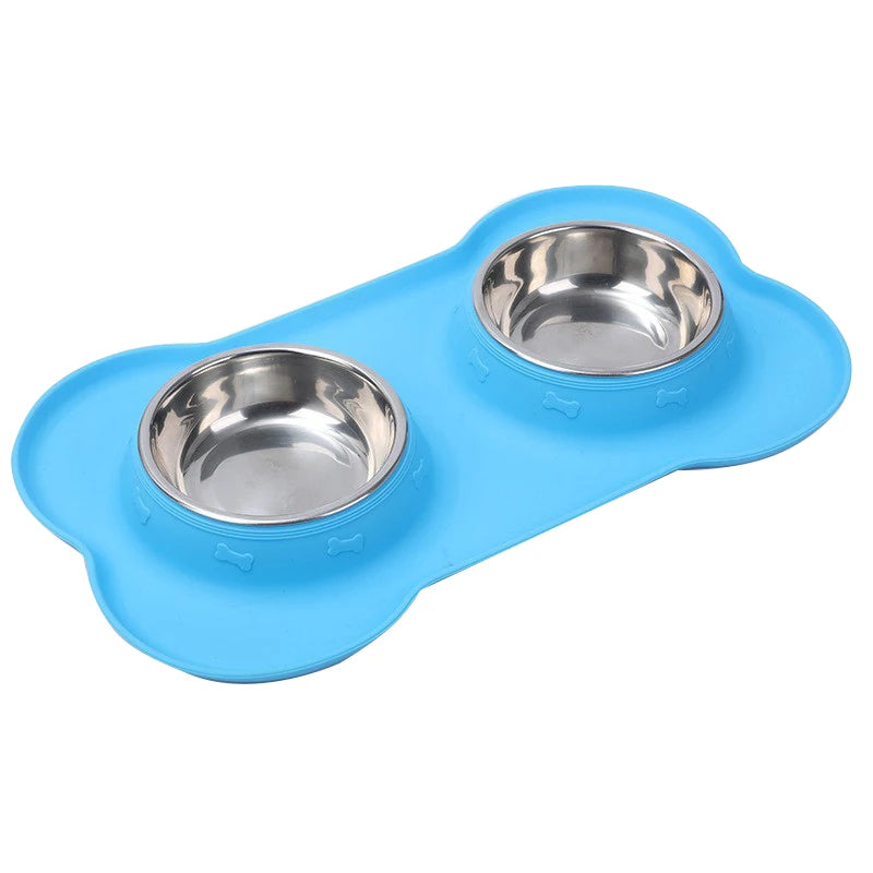 Set gamelle chien sur tapis silicone